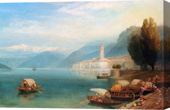 Myles Birket Foster, R.w.s Lake Como Stretched Canvas Painting / Canvas Art