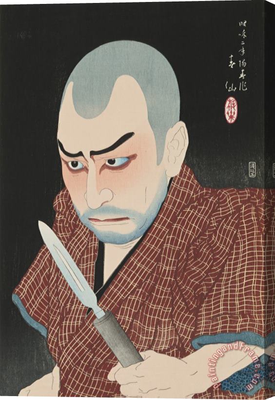 Natori Shunsen The Actor Ichikawa Ennosuke II As Kakudayu Stretched Canvas Print / Canvas Art