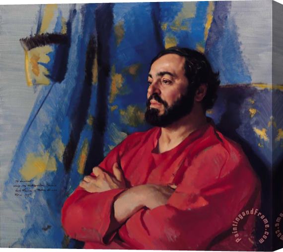 Nelson Shanks Luciano Pavarotti Stretched Canvas Painting / Canvas Art