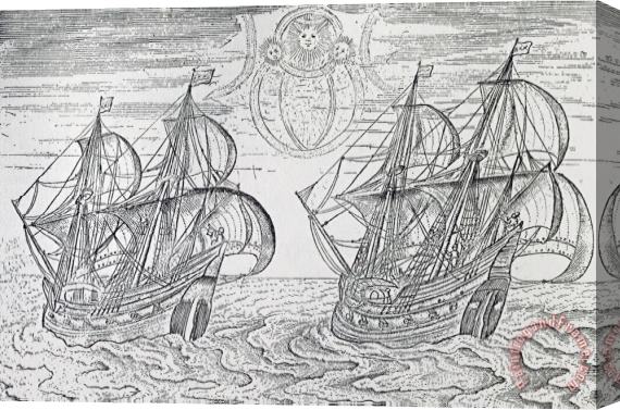 Netherlandish School Arctic Phenomena From Gerrit De Veer S Description Of His Voyages Amsterdam 1600 Stretched Canvas Print / Canvas Art