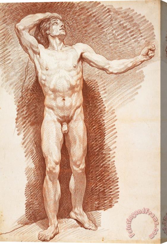 Nicholas-Bernard Lepicie Standing Male Nude Stretched Canvas Print / Canvas Art