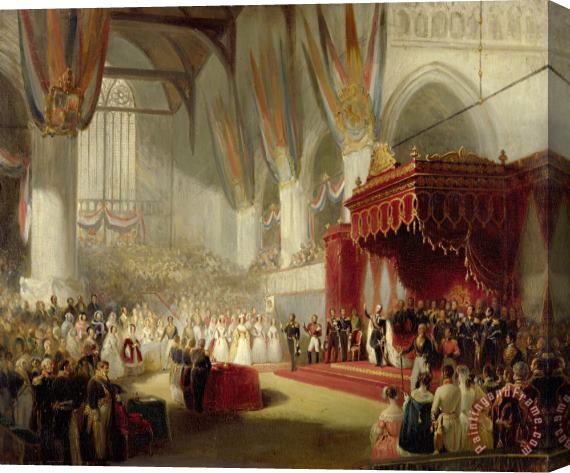 Nicolaas Pieneman The Inauguration of King William II in The Nieuwe Kerk in Amsterdam on 28 November 1840 Stretched Canvas Print / Canvas Art