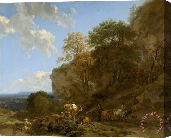 Nicolaes Pietersz Berchem Italian Landscape Stretched Canvas Painting / Canvas Art