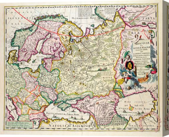 Nicolaes Visscher Map of Asia Minor Stretched Canvas Print / Canvas Art