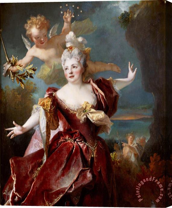 Nicolas de Largilliere Portrait De La Comedienne Marie Anne De Chateauneuf, Dite Mlle Duclos (1664 1747), Dans Le Role D'ariane Stretched Canvas Painting / Canvas Art