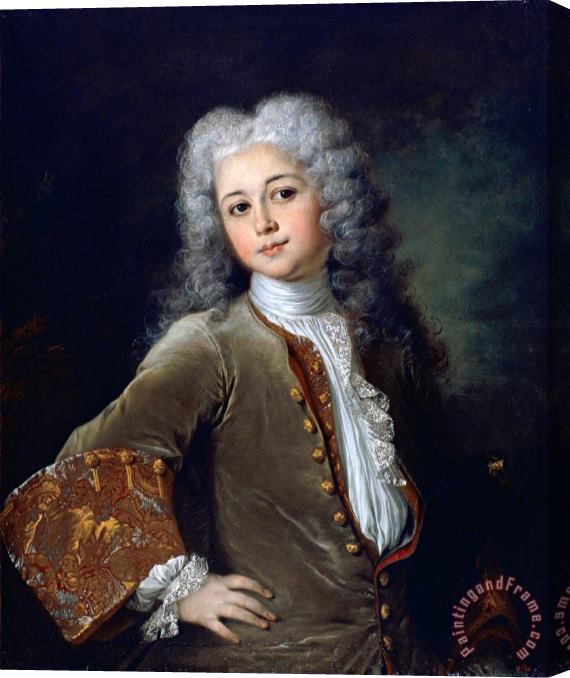 Nicolas de Largilliere Portrait of a Young Man with a Wig Stretched Canvas Print / Canvas Art