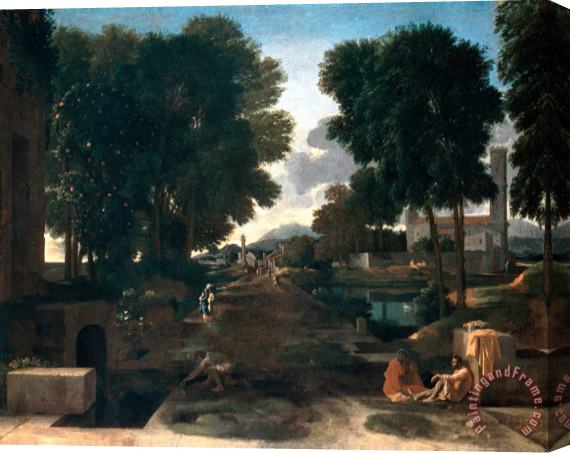 Nicolas Poussin A Roman Road Stretched Canvas Painting / Canvas Art