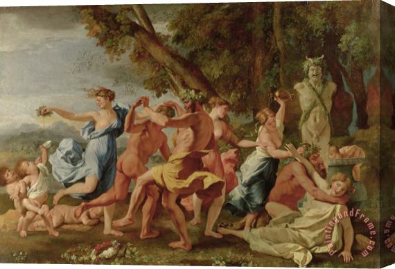 Nicolas Poussin Bacchanal before a Herm Stretched Canvas Painting / Canvas Art
