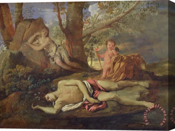 Nicolas Poussin Echo and Narcissus Stretched Canvas Print / Canvas Art