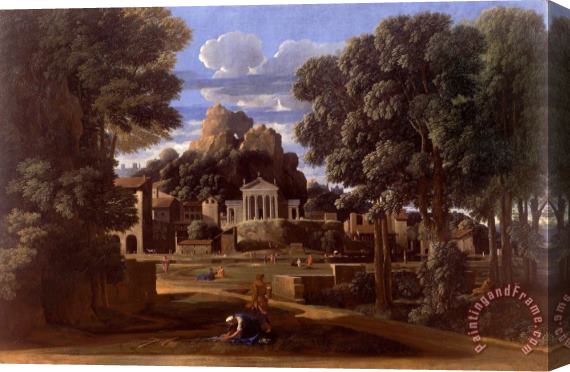 Nicolas Poussin Landscape with The Ashes of Phocion Stretched Canvas Print / Canvas Art