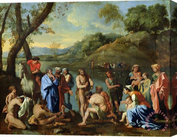 Nicolas Poussin St John Baptising the People Stretched Canvas Print / Canvas Art