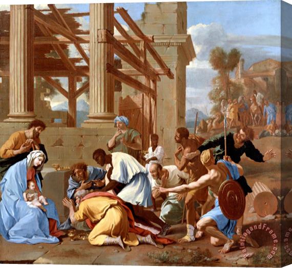Nicolas Poussin The Adoration of The Magi Stretched Canvas Print / Canvas Art