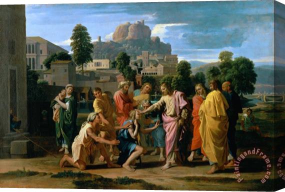 Nicolas Poussin The Blind of Jericho Stretched Canvas Print / Canvas Art