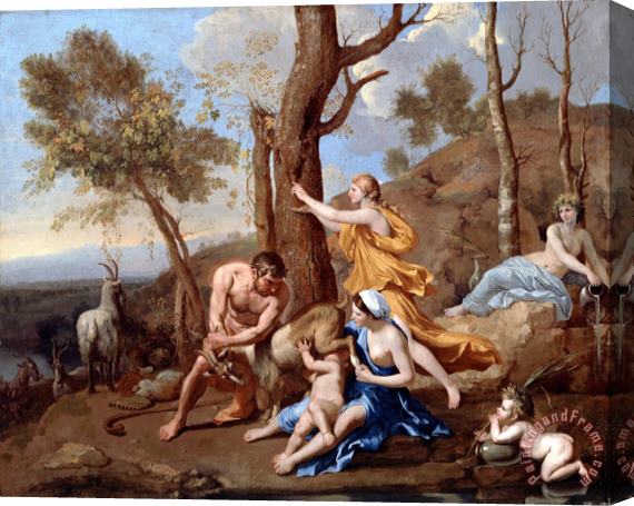 Nicolas Poussin The Nurture of Jupiter Stretched Canvas Painting / Canvas Art