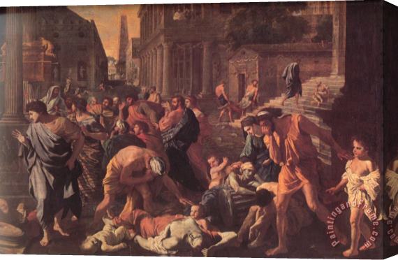 Nicolas Poussin The Plague of Ashdod Detail Stretched Canvas Print / Canvas Art