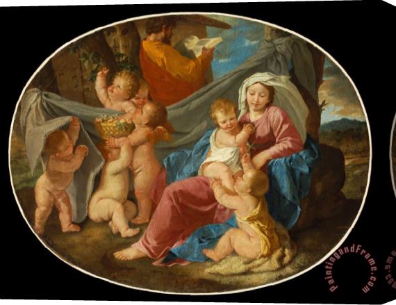 Nicolas Poussin The Rest on The Flight Into Egypt Stretched Canvas Painting / Canvas Art