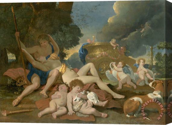 Nicolas Poussin Venus And Adonis Stretched Canvas Painting / Canvas Art