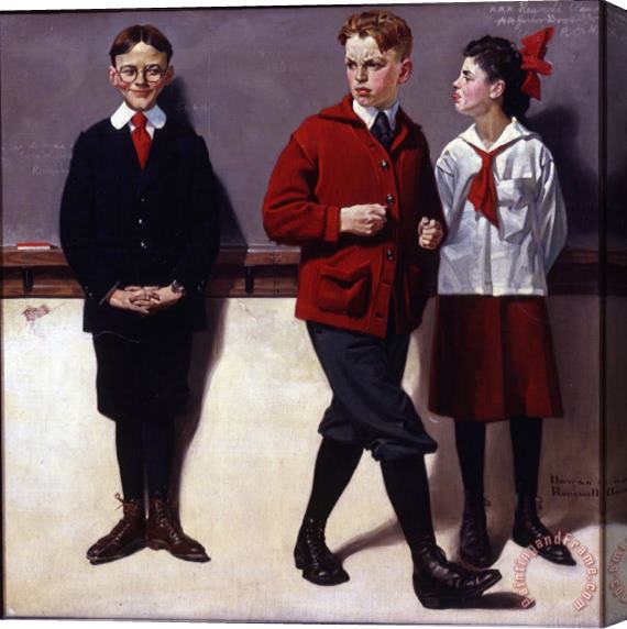 Norman Rockwell Cousin Reginald Spells Peloponnesus (spelling Bee) 1918 Stretched Canvas Painting / Canvas Art