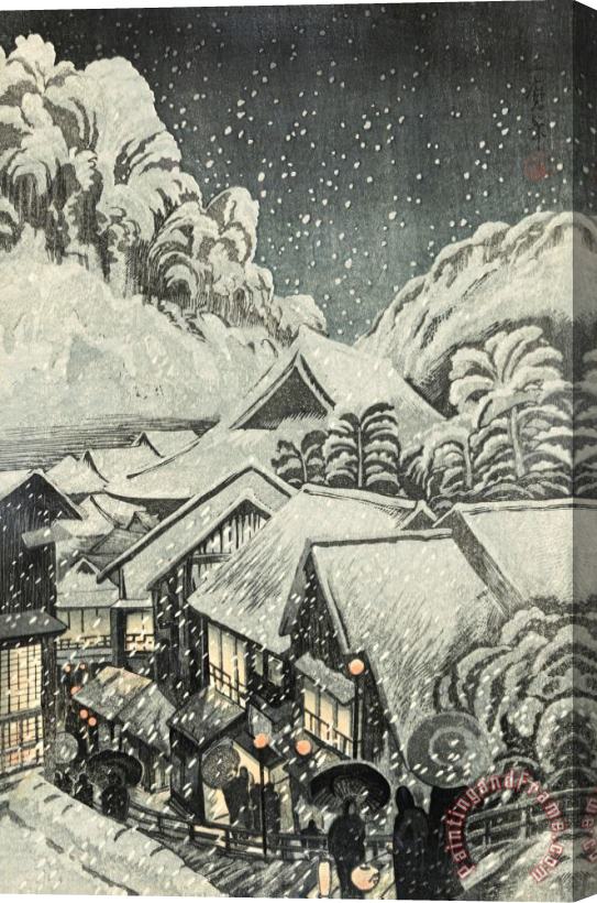 Oda Kazuma Yufuku Hot Spring, Iwami Province (yufuku Onsen) Stretched Canvas Print / Canvas Art
