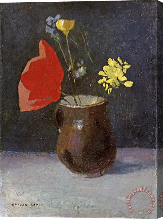 Odilon Redon A Pitcher of Flowers Stretched Canvas Print / Canvas Art
