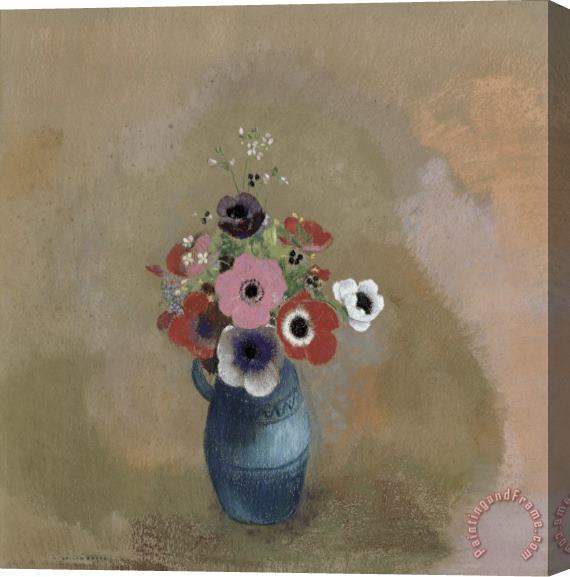 Odilon Redon Bouquet Of Anemones Stretched Canvas Painting / Canvas Art