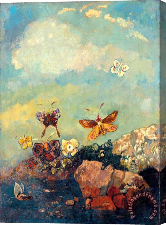 Odilon Redon Butterflies Stretched Canvas Print / Canvas Art