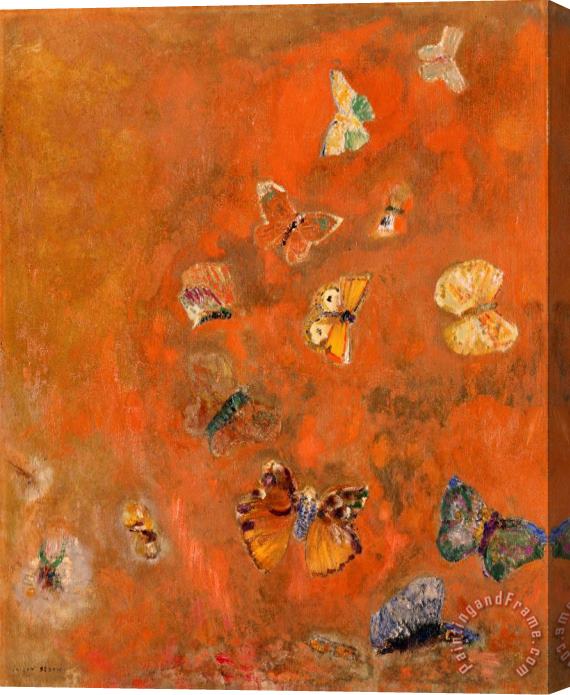 Odilon Redon Evocation of Butterflies Stretched Canvas Painting / Canvas Art