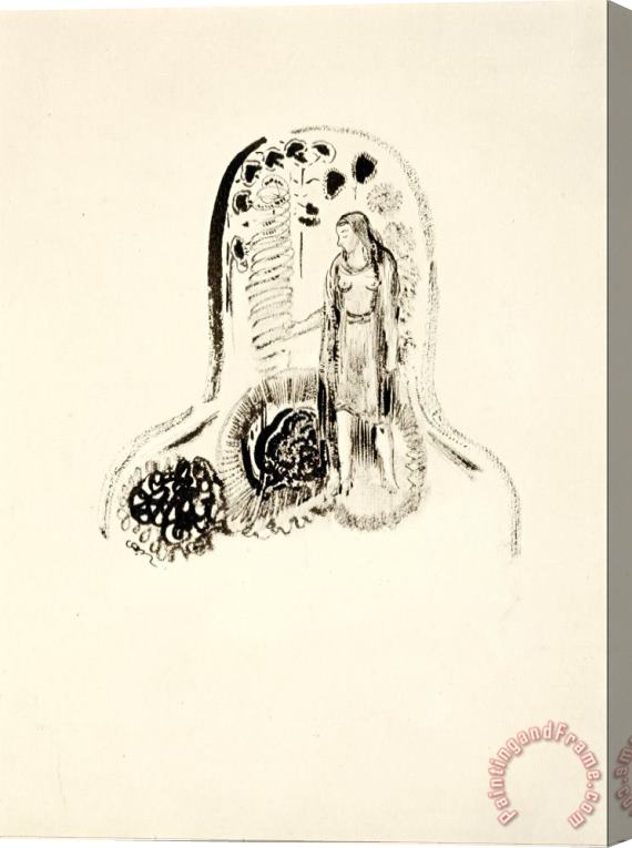 Odilon Redon Jeune Fille Dans Un Jardin De Fleurs Stretched Canvas Painting / Canvas Art