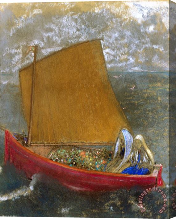 Odilon Redon La Voile Jaune (the Yellow Sail) Stretched Canvas Painting / Canvas Art