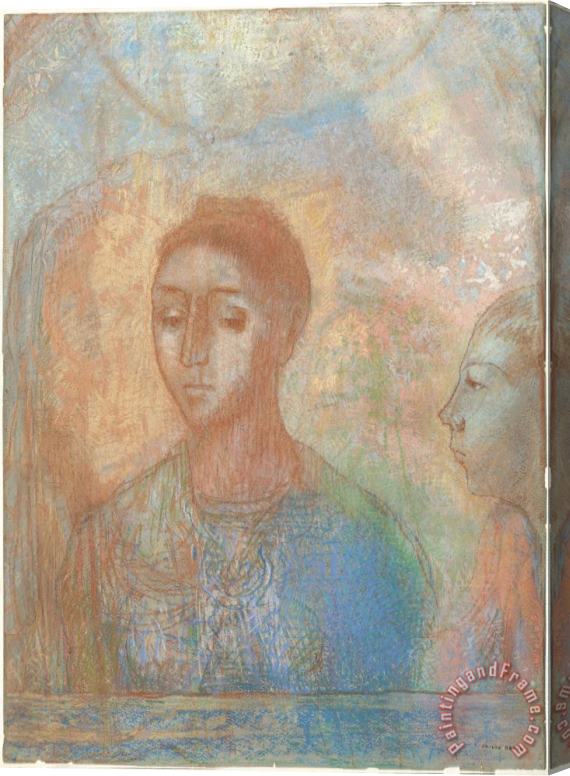 Odilon Redon Woman And Child (mujer Y Nino) Stretched Canvas Painting / Canvas Art