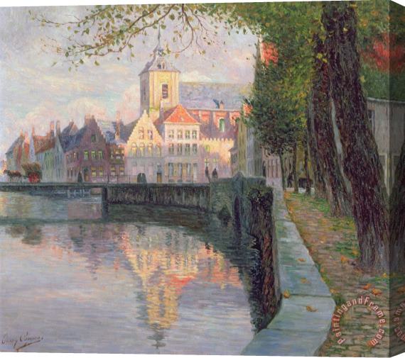 Omer Coppens Autumn in Bruges Stretched Canvas Print / Canvas Art