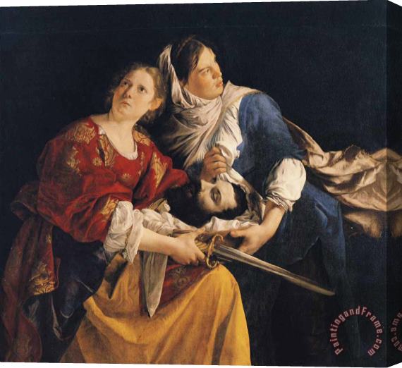 Orazio Gentleschi Judith And Her Maidservant with The Head of Holofernes Stretched Canvas Painting / Canvas Art