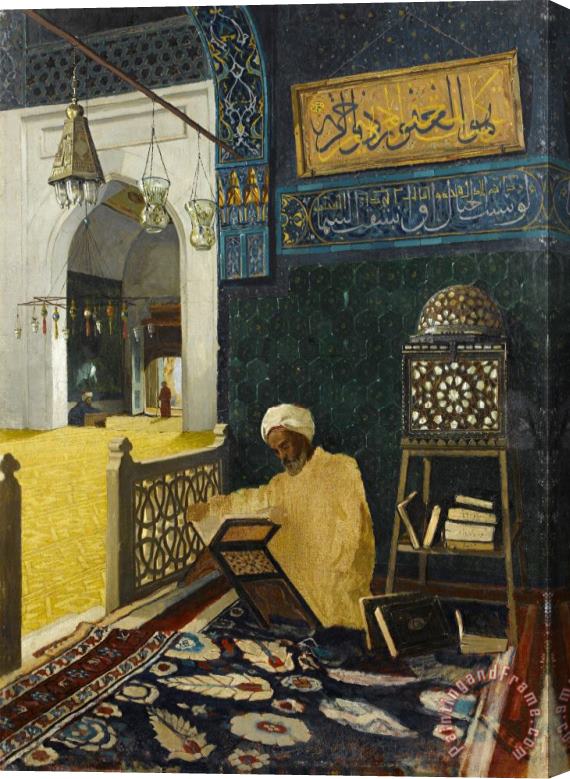 Osman Hamdi Bey Kur'an Tilaveti , Reciting The Quran Stretched Canvas Print / Canvas Art