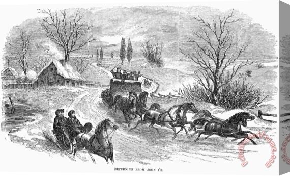 Others America: Sleighing, 1855 Stretched Canvas Print / Canvas Art