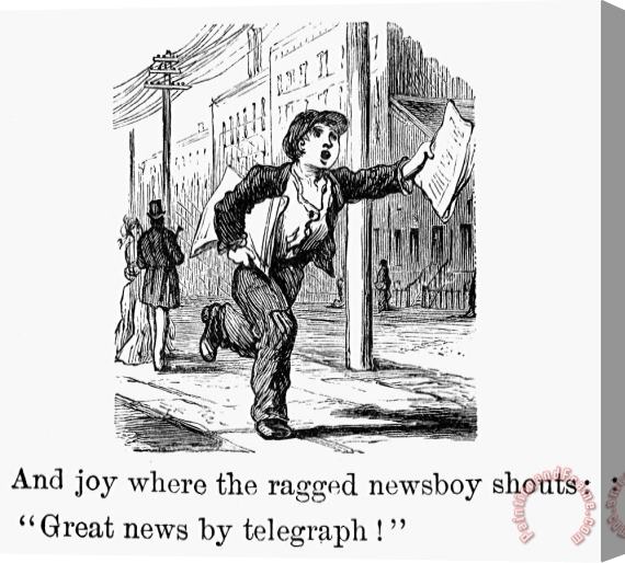 Others AMERICAN NEWSBOY, c1870 Stretched Canvas Print / Canvas Art
