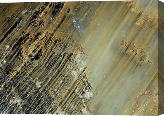 Others Aorounga Crater Chad True Colour Satellite Image Stretched Canvas Print / Canvas Art