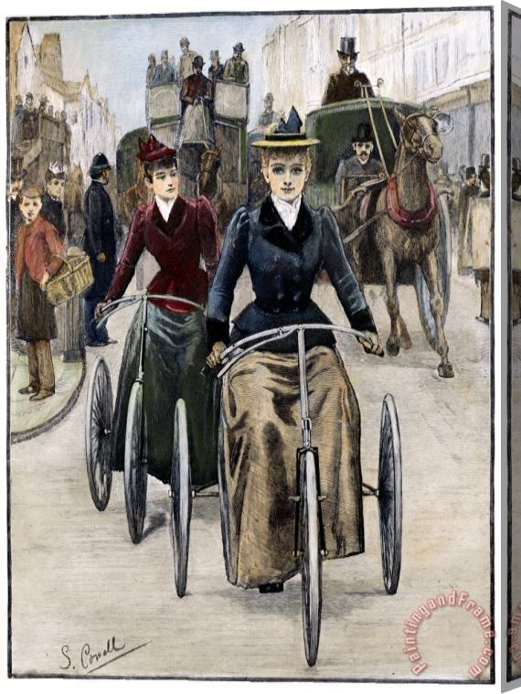 Others Bicycling Women, 1892 Stretched Canvas Painting / Canvas Art