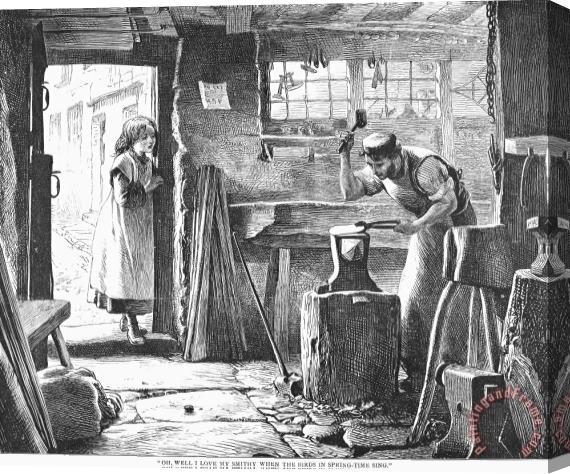 Others BLACKSMITH, 19th CENTURY Stretched Canvas Print / Canvas Art
