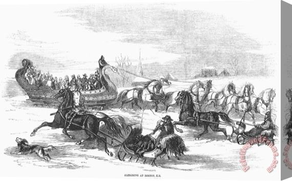 Others Boston: Sleighing, 1856 Stretched Canvas Print / Canvas Art