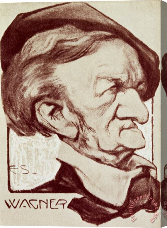 Others Caricature Of Richard Wagner Stretched Canvas Print / Canvas Art