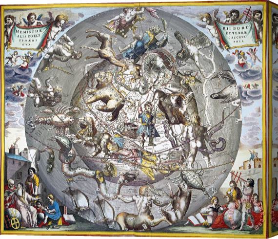 Others Celestial Planisphere, 1660 Stretched Canvas Painting / Canvas Art