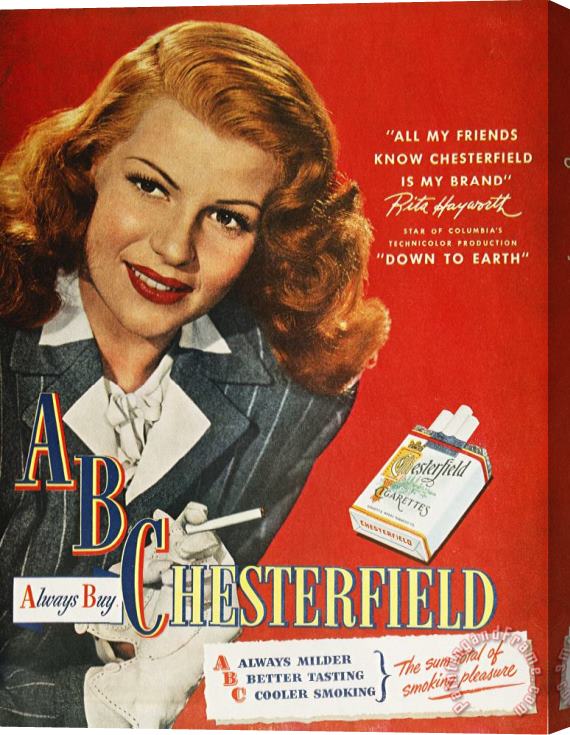 Others Chesterfield Cigarette Ad Stretched Canvas Painting / Canvas Art