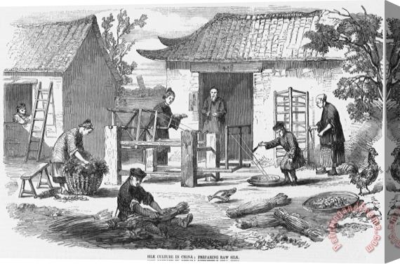Others China: Silk Industry, 1857 Stretched Canvas Print / Canvas Art