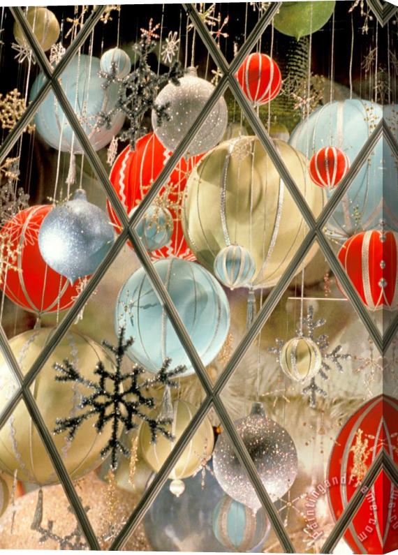 Others Christmas Decorations In Window Stretched Canvas Painting / Canvas Art