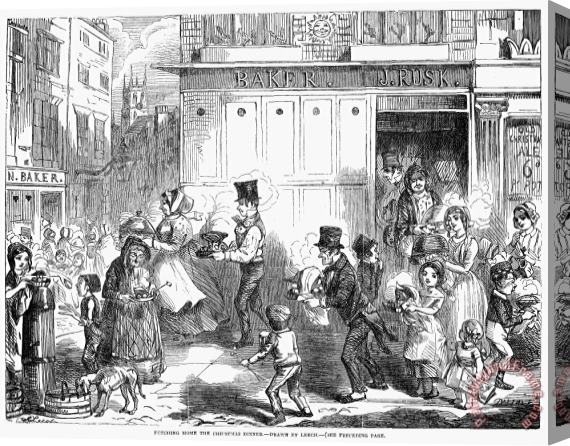 Others Christmas Dinner, 1848 Stretched Canvas Print / Canvas Art
