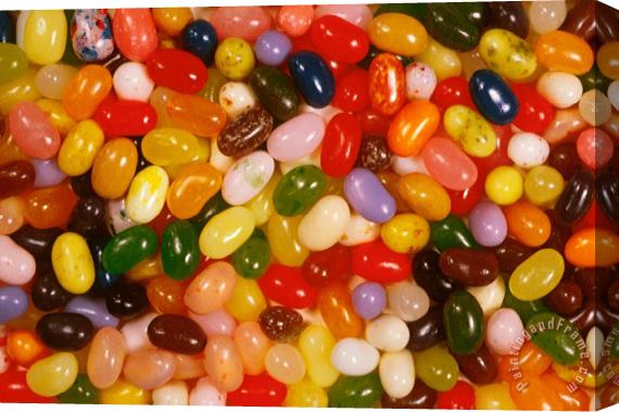 Others Closeup Of Assorted Jellybeans Stretched Canvas Painting / Canvas Art
