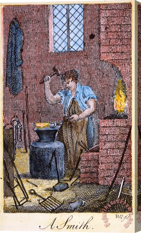Others COLONIAL BLACKSMITH, 18th C Stretched Canvas Print / Canvas Art