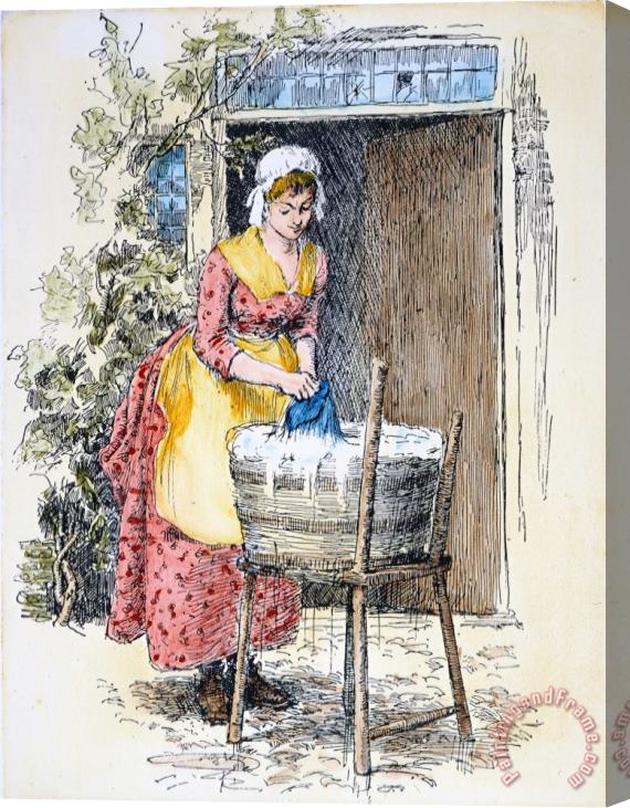 Others Colonial Laundress Stretched Canvas Print / Canvas Art
