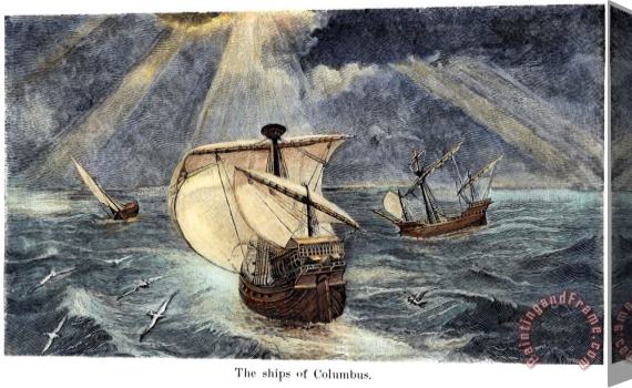 Others Columbus: Caravels Stretched Canvas Print / Canvas Art