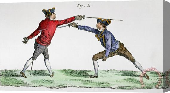 Others Fencing, 18th Century Stretched Canvas Print / Canvas Art